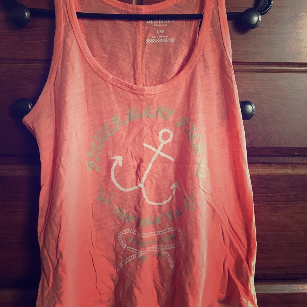Coral old navy tank top.